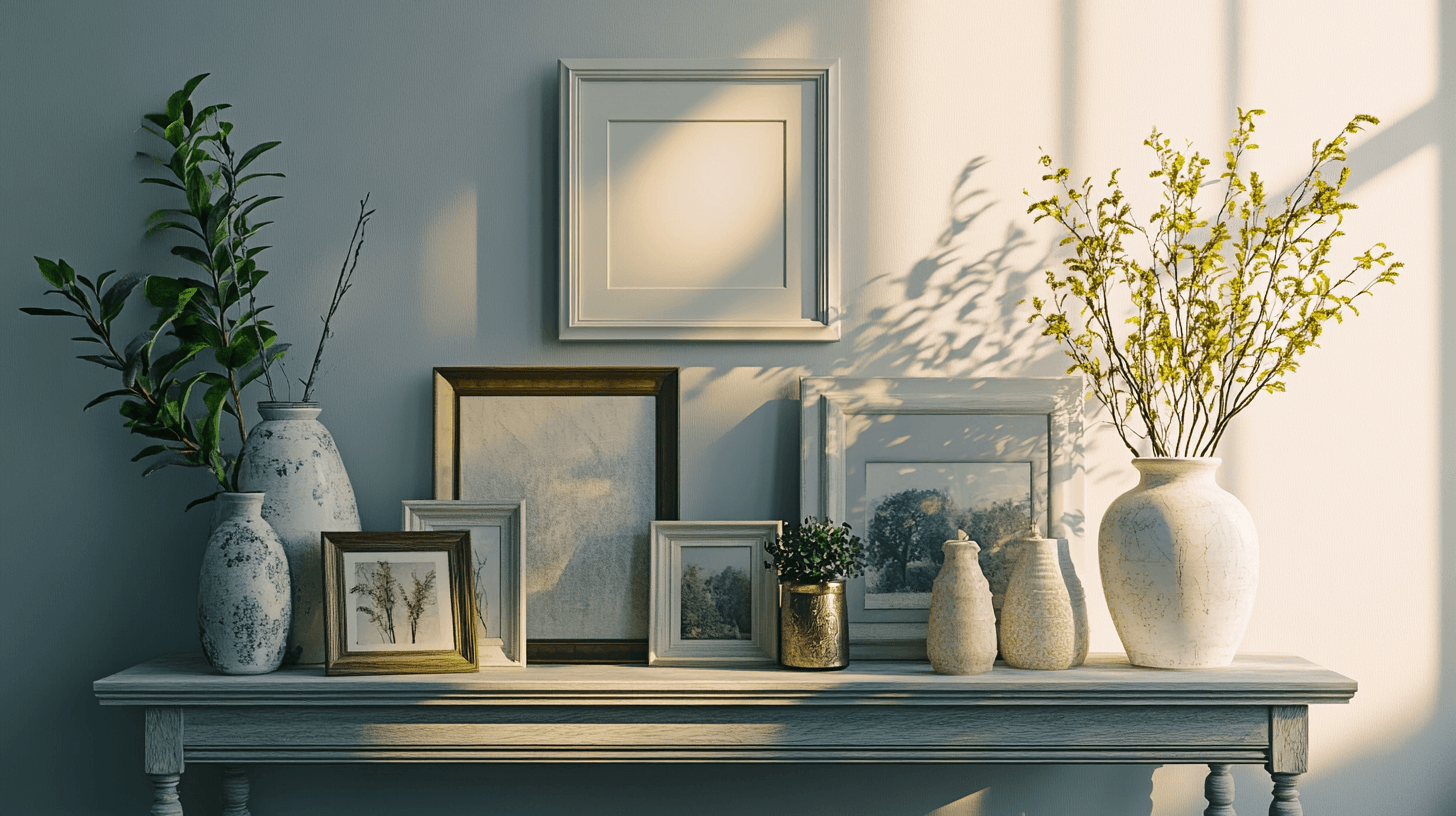 Dekorative Gestaltung des Konsolentisches