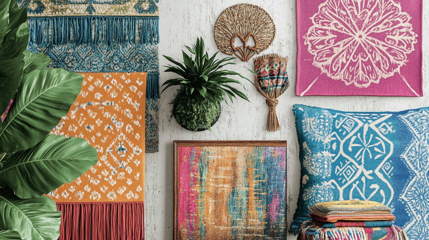 Dekoration und Accessoires im farbenfrohen Boho-Stil