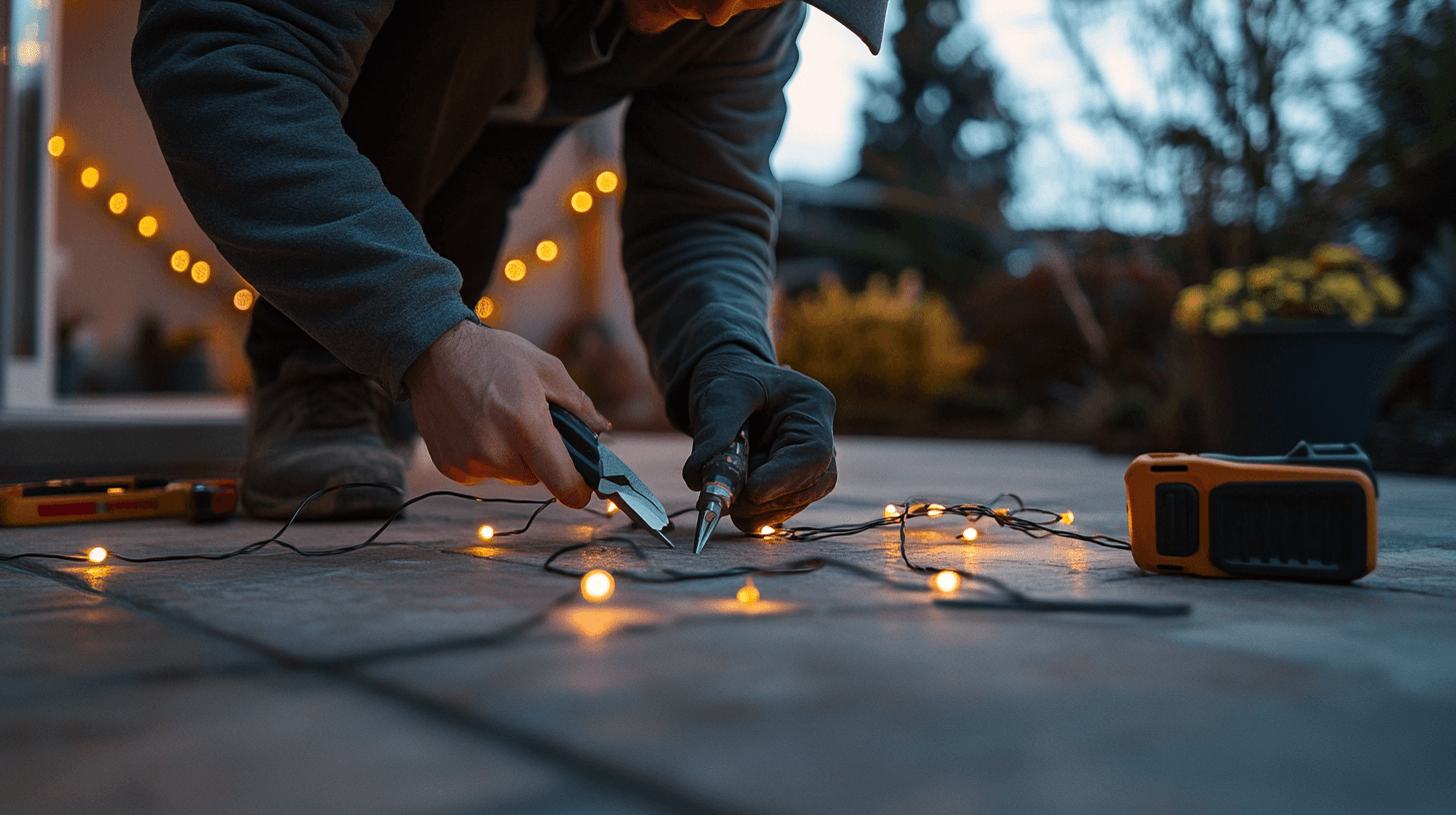 Sichere Montage von Lichterketten im Aussenbereich